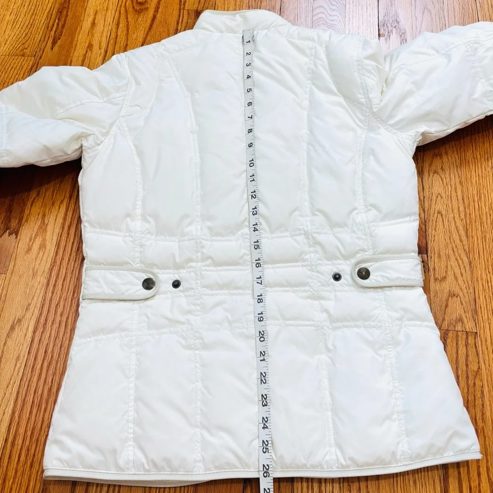 Eddie Bauer Y2K white sportsman goose down zip up quilted jacket puffer coat M/T